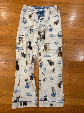 P.J. Salvage White & Blue Hanukkah Paw-Print Flannel Pajama Pants
